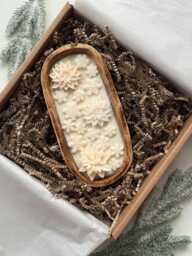 3 Wick Large Christmas Dough Bowl Candle, Scented Snowflake Soy Candle, Festive Decor Gift For Her, Winter Table Decor, Holiday Gift Women