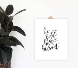 Be Bold Brave & Brilliant Download, Inspirational Print, Simple Wall Decor, Printable Minimalist Art, Nursery Kids Room Art - thumbnail 1