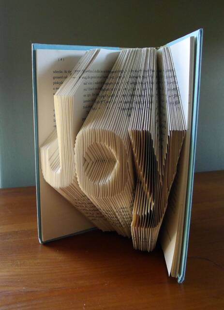 Joy - Home Decor Holiday Folded Book Art Decorative Arts Inspirational Sculpture Unique Gift - image 1