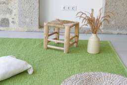 5.5x8 Handwoven Green Rug, Solid Area Living Room Boho Kids Bedroom Play Gr??ner Teppich - thumbnail 1