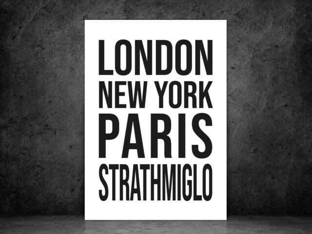 strathmiglo Iconic Bold Town Scotland Print Poster - Fife Gift Bespoke A5 A4 A3 Framed Or Unframed - image 1