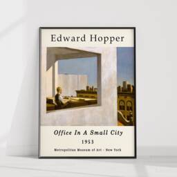 Edward Hopper Exhibition Poster, Office in A Small City, Print, Wall Art Decor, Realism, Scenery, Gift Idea, A1/A2/A3/A4 - thumbnail 2
