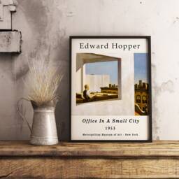 Edward Hopper Exhibition Poster, Office in A Small City, Print, Wall Art Decor, Realism, Scenery, Gift Idea, A1/A2/A3/A4 - thumbnail 3