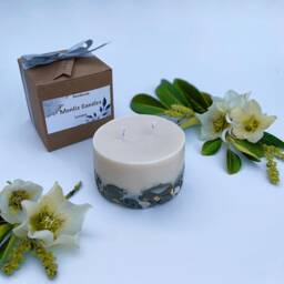 Concrete Candles, Large Two Wick Candle, Decorative Lavender Scented Thank You Gift For Her, Vegan Gifts, Candle Men - thumbnail 3