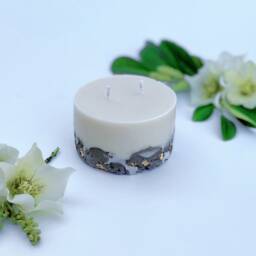 Concrete Candles, Large Two Wick Candle, Decorative Lavender Scented Thank You Gift For Her, Vegan Gifts, Candle Men - thumbnail 2