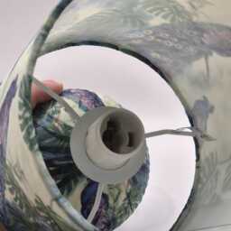Peacock & Monstera Leaves - Table Lamp Home Decor Decoupage Gift - thumbnail 4