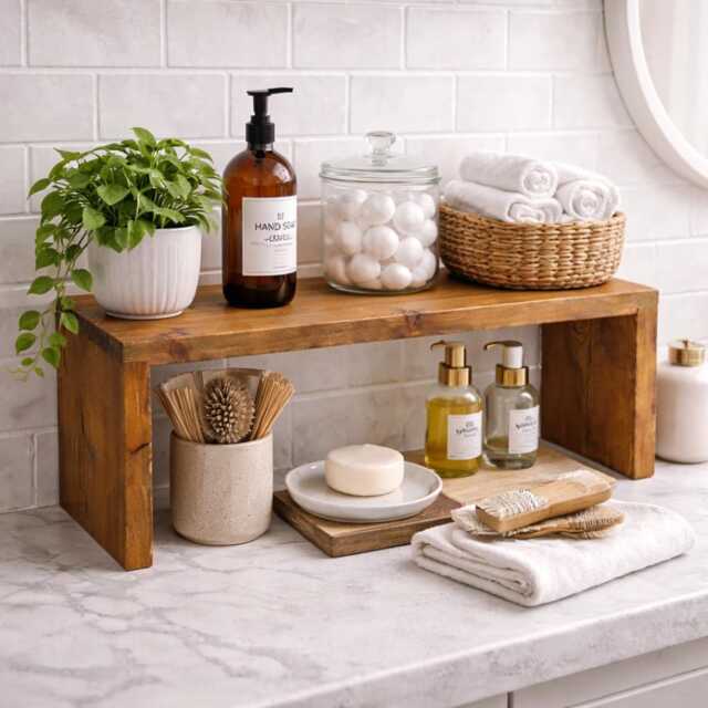 Handmade Wooden Bathroom Riser - Shelf - image 1