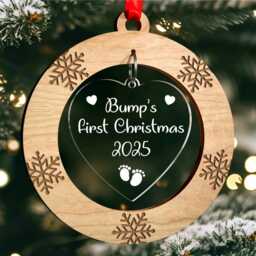 Bumps First Christmas Ornament, Mummy Daddy Parents To Be Tree Decoration Gift - thumbnail 2