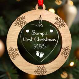 Bumps First Christmas Ornament, Mummy Daddy Parents To Be Tree Decoration Gift