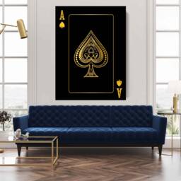Ace Of Spades Canvas Art - Gold Detail, Luxury Wall Decor - thumbnail 3