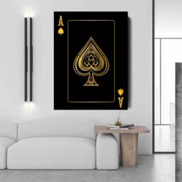 Ace Of Spades Canvas Art - Gold Detail, Luxury Wall Decor - thumbnail 2