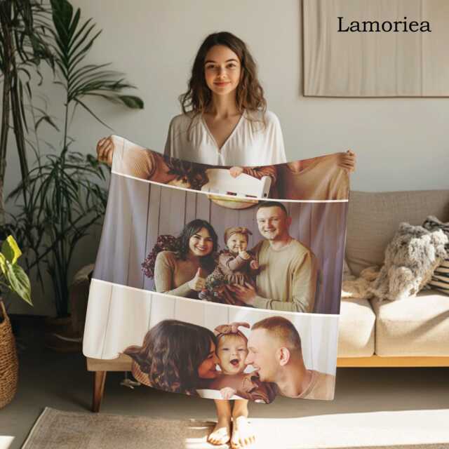Custom Photo Collage Blankets, Family Blanket, Velvet Keepsake, Birthday Gifts, Blankets - image 1