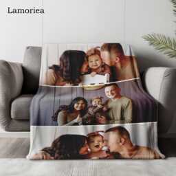 Custom Photo Collage Blankets, Family Blanket, Velvet Keepsake, Birthday Gifts, Blankets - thumbnail 2