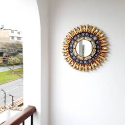 "Peruvian Mirrors ""Aztec Blue 40cm" - thumbnail 3