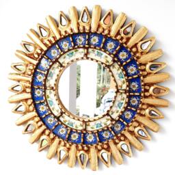 "Peruvian Mirrors ""Aztec Blue 40cm"