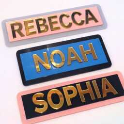 Personalised Acrylic Name Sign - Custom Laser-Cut Plaque With Metallic Gold Text Nursery Wall Art, Kids Bedroom Door, Gift - thumbnail 2