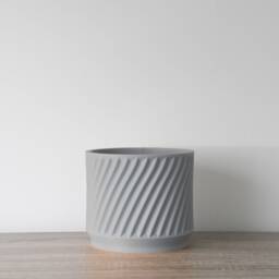 "Penelope Planter With Drainage & Saucer in Gray, Unique 3D-Printed Plant Pot, Small To Large Sizes 4"" 5"" 6"" 7"" 8" - thumbnail 2