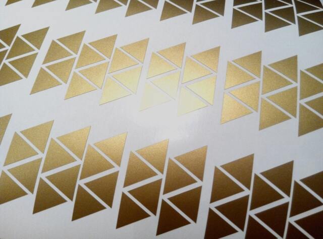 200 Gold Triangles Wall Decal, Vinyl Sticker, Nursery Removable Stickers, Geometric Decals - image 1