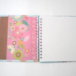Spiral Bound Note Book Jottings For Your Ideas Blue Flower Paper Pretty Fresh Spring Gifts - thumbnail 2