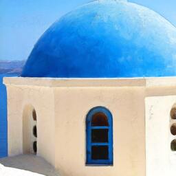 Oia Santorini View 10 Canvas Paper A4 Print Greek Islands Paintings - thumbnail 2