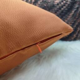 Copper Cushion Cover, Throw Pillow, Luxury Textured Satin, Elegant Luxurious Feel Large Pillow Cover Orange Cover Pillow Case - thumbnail 4