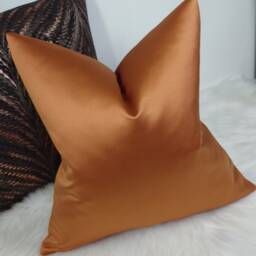 Copper Cushion Cover, Throw Pillow, Luxury Textured Satin, Elegant Luxurious Feel Large Pillow Cover Orange Cover Pillow Case - thumbnail 2