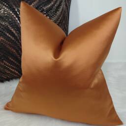 Copper Cushion Cover, Throw Pillow, Luxury Textured Satin, Elegant Luxurious Feel Large Pillow Cover Orange Cover Pillow Case - thumbnail 1