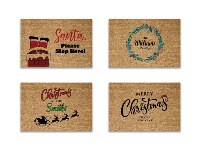 Personalised Doormat, Santa Clause Welcome Mat, Custom Personalized Door Christmas Doormat - image 1