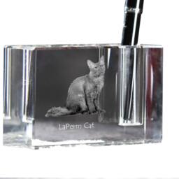 Laperm , Crystal Pen Holder With Cat, Souvenir, Decoration, Limited Edition, Collection - thumbnail 3