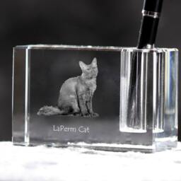 Laperm , Crystal Pen Holder With Cat, Souvenir, Decoration, Limited Edition, Collection - thumbnail 2