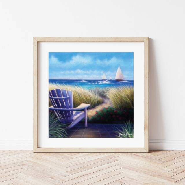 Inspirational Beach Art 8x8, 12x12, Coastal Decor Wall Art Giclee Fine Art Print Handmade Coastal Gift Nautical - image 1