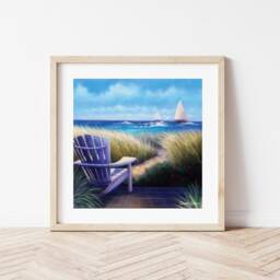 Inspirational Beach Art 8x8, 12x12, Coastal Decor Wall Art Giclee Fine Art Print Handmade Coastal Gift Nautical - thumbnail 2
