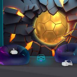 Golden Football 3D Wall Mural, Modern Sports Decor, Peel & Stick Wallpaper - thumbnail 2