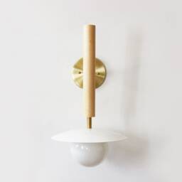 Gold White & Maple Modern Reading Wall Lamp Bedside Wood Home Office Lighting Restaurant Lights Foyer Mud Room - thumbnail 2