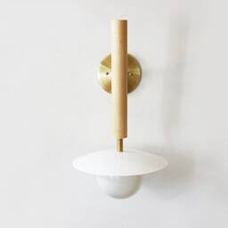 Gold White & Maple Modern Reading Wall Lamp Bedside Wood Home Office Lighting Restaurant Lights Foyer Mud Room - thumbnail 4