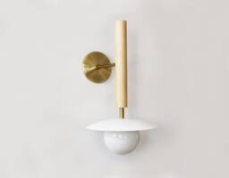 Gold White & Maple Modern Reading Wall Lamp Bedside Wood Home Office Lighting Restaurant Lights Foyer Mud Room