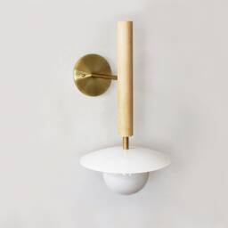 Gold White & Maple Modern Reading Wall Lamp Bedside Wood Home Office Lighting Restaurant Lights Foyer Mud Room - thumbnail 3