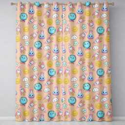 Cute Kawaii Space Rocket Planet Globe Sun Star Seamless Pattern Readymade Eyelet Ring Top Thermal 100% Blackout Curtains - thumbnail 2