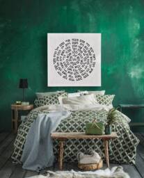 Jewish Art, Kabbalah 72 Names Of God, Large Wall Art On Off-White Linen, Judaica Gifts - thumbnail 1