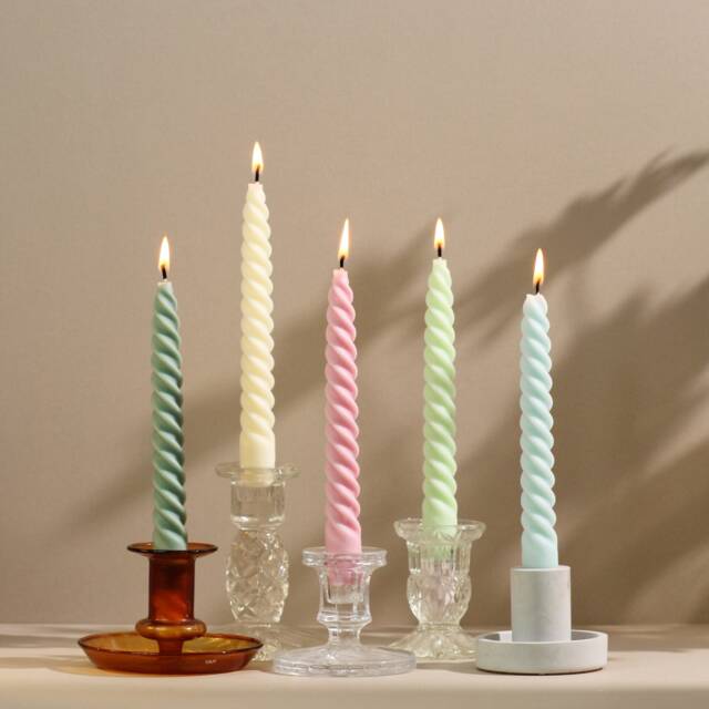 Pastel Twist Candles Beeswax Soy Blend, Set Of 5 - image 1