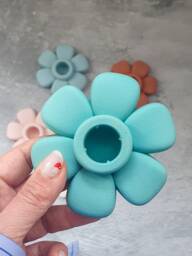Handmade Concrete Flower Candle Holder Eco-Friendly Tapered Decor