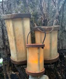Viking Lantern~Medieval Lantern-Viking Camp - Primitive Lantern-Medieval Camp-Wood & Velum Lantern~Historical Re-Enactment Lantern - thumbnail 1