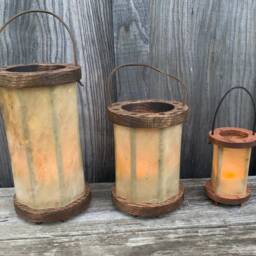 Viking Lantern~Medieval Lantern-Viking Camp - Primitive Lantern-Medieval Camp-Wood & Velum Lantern~Historical Re-Enactment Lantern - thumbnail 2