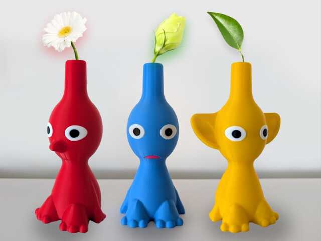 Pikmin Vases, Video Game Planters, Nintendo Plant Pots, Gamer Gift, Cute Flower Vase, Geeky Home & Garden Decor - image 1