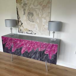 Large Sideboard With Pink Feathers 160cm - thumbnail 2