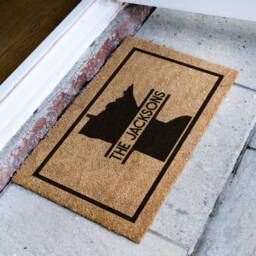 Minnesota Door Mat - Custom State Family Monogram Doormat Personalized Map Rug Closing Gift Silhouette Realtor - thumbnail 2