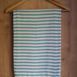 Set Of 2 Turkish Cotton Towels Aqua & Baby Blue Peshtemal - thumbnail 4