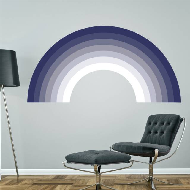 Rainbow Navy Grey & White Wall Sticker Decal - image 1