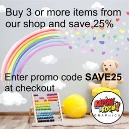 Rainbow Navy Grey & White Wall Sticker Decal - thumbnail 3