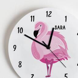 Pink Flamingo Personalised Bedroom Wall Clock - Children's - thumbnail 3